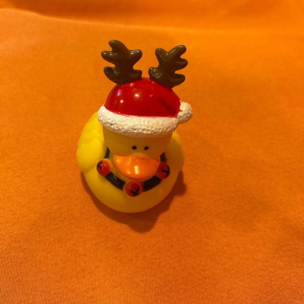 Rubber Duck Reindeer Decor Christmas Car Home Ornament Holiday Ducky Yellow 2"